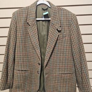 Liz Claiborne Plaid Blazer - Brown and Tan